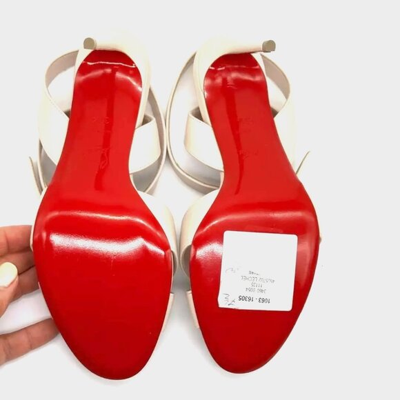 Christian Louboutin MARIZA 85 Criss Cross Ankle Strap Sandals Heels Shoes - Picture 14 of 16